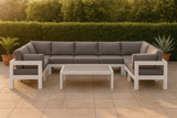 Nizuc - Outdoor Patio 9 Piece Modular Sectional With White Frame