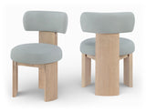 Atelier - Vegan Leather Upholstered Dining Chair (Set of 2) - Painted Natural Frame