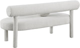 Parlor Contemporary Bench with Solid Wood Frame and Plush Boucle Fabric for Stylish Homes