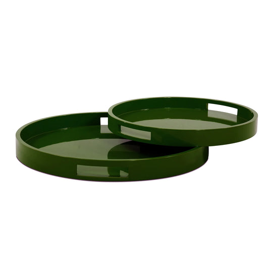 Saint Tropez Round Tray Set of 2 - Wild Green