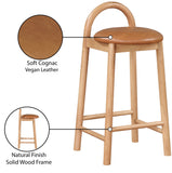 Calvin Vegan Leather Counter Stool - Elegant Mid-Century Modern Design for Kitchen or Bar Comfort