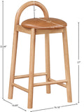 Calvin Vegan Leather Counter Stool - Elegant Mid-Century Modern Design for Kitchen or Bar Comfort