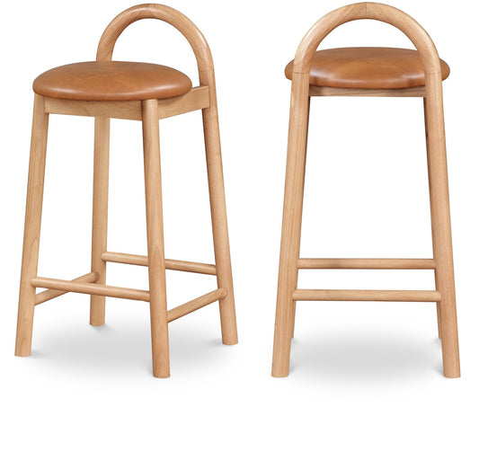 Calvin Vegan Leather Counter Stool - Elegant Mid-Century Modern Design for Kitchen or Bar Comfort