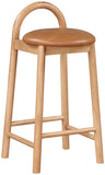 Calvin Vegan Leather Counter Stool - Elegant Mid-Century Modern Design for Kitchen or Bar Comfort