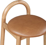 Calvin Vegan Leather Counter Stool - Elegant Mid-Century Modern Design for Kitchen or Bar Comfort