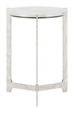 Barmas Side Table White & Silver
