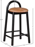 Calvin Counter Stool - Elegant Vegan Leather Seat, Stylish Mid-Century Design for Home Bars & Kitchens