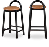 Calvin Counter Stool - Elegant Vegan Leather Seat, Stylish Mid-Century Design for Home Bars & Kitchens