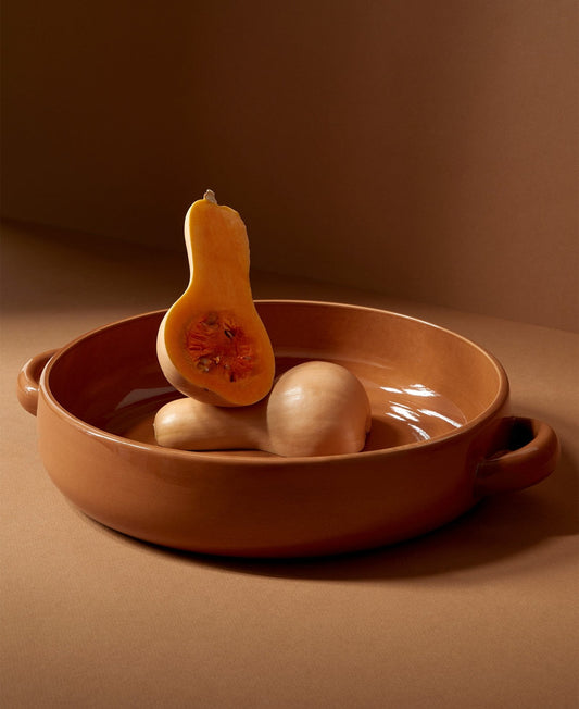 As Is - Stoneware Serving Plate with Handles 13.4"