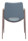 Desi Dining Chair (Set of 2) Azure Gray & Walnut