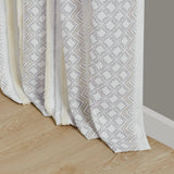 Light Filtering Boho Taupe Geometric Curtain Panel Pair
