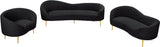 Ritz Boucle Fabric Loveseat - Elegant Comfort with Gold Metal Legs for Modern Living Spaces