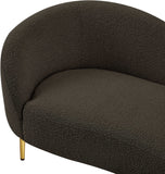 Ritz Boucle Fabric Loveseat - Elegant Comfort with Gold Metal Legs for Modern Living Spaces