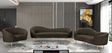 Ritz Boucle Fabric Loveseat - Elegant Comfort with Gold Metal Legs for Modern Living Spaces