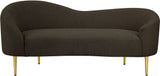 Ritz Boucle Fabric Loveseat - Elegant Comfort with Gold Metal Legs for Modern Living Spaces