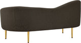 Ritz Boucle Fabric Loveseat - Elegant Comfort with Gold Metal Legs for Modern Living Spaces