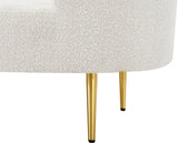 Ritz Boucle Fabric Chair - Elegant Comfort with Gold Metal Legs for a Chic Modern Living Space
