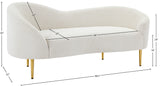 Ritz Boucle Fabric Loveseat - Elegant Comfort with Gold Metal Legs for Modern Living Spaces