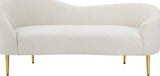 Ritz Boucle Fabric Loveseat - Elegant Comfort with Gold Metal Legs for Modern Living Spaces