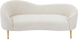 Ritz Boucle Fabric Loveseat - Elegant Comfort with Gold Metal Legs for Modern Living Spaces