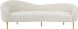 Ritz Boucle Fabric Sofa – Chic Elegance with Gold Metal Legs for Modern Living Room Style & Comfort
