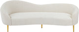 Ritz Boucle Fabric Sofa – Chic Elegance with Gold Metal Legs for Modern Living Room Style & Comfort