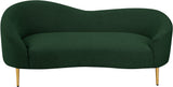 Ritz Boucle Fabric Loveseat - Elegant Comfort with Gold Metal Legs for Modern Living Spaces