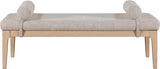 Priscilla Linen Textured Fabric Upholstered Bench