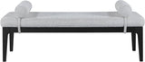 Priscilla Linen Textured Fabric Upholstered Bench
