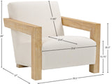 Ward Cream Linen Textured Fabric Accent Chair - Cozy Mid-Century Modern Design for Your Home