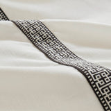Meander Embroidery Border Oversized Comforter Set, White