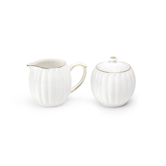 Grace Teaware White Gold Shell Sugar & Creamer Set