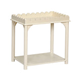 Scalloped Rectangle Side Table White