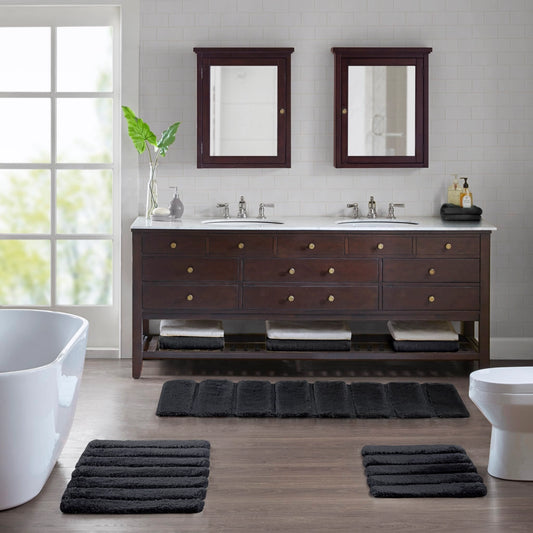 Tufted 1500gsm Bathroom Rug, Black