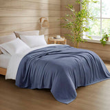 Diamond Jacquard Soft Bamboo Cotton Blanket, Navy