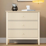 Large Fluted 3 Drawer Dresser, Modern Nightstand Cabinet