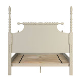 Rolling Pin Style Turned Post Bed Bedframe, Antique Cream*