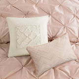 Silky Tufted 7-Piece Comforter Set, Blush