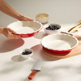 Kook Ceramic Deep Pie Dish 9 Inch Wave Edge