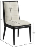 Bristol Dining Chairs - Set of 2 Modern Vegan Leather Upholstered with Stylish Channel Tufting