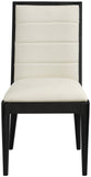 Bristol Dining Chairs - Set of 2 Modern Vegan Leather Upholstered with Stylish Channel Tufting