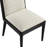 Bristol Dining Chairs - Set of 2 Modern Vegan Leather Upholstered with Stylish Channel Tufting