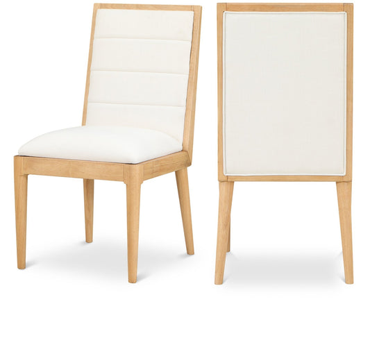 Bristol Dining Chairs - Set of 2 Modern Channel Tufted Chairs with Stylish Wood Frame for Dining Room
