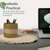 Jute Planters with Lining, Olive & Natural, 6.5" Set of 2 (16 Units)