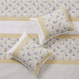 Wholesale 6 Piece Cotton Percale Quilt Set with Throw Pillows, Yellow