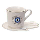 All Seeing Eye White Cup & Saucer Set