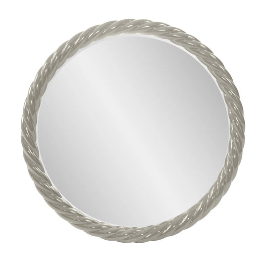 Gita Braided Round Mirror in Glossy Nickel