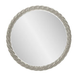 Gita Braided Round Mirror in Glossy Nickel