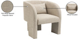 Sawyer Accent Chair - Modern Boxy Design with Woven Fabric, Back Support Pillow, Perfect for Guests