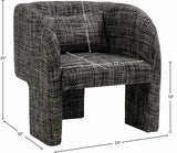 Sawyer Accent Chair - Modern Boxy Design with Woven Fabric, Back Support Pillow, Perfect for Guests